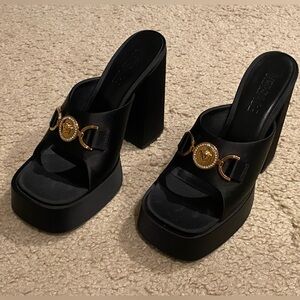 Versace Black Platform Sandals